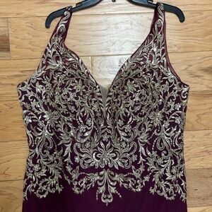 Plum and Gold Camille La Vie Floor Length Maxi Dress